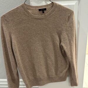 Quince Women’s Crew Neck Mongolian Cashmere Tan Sweater